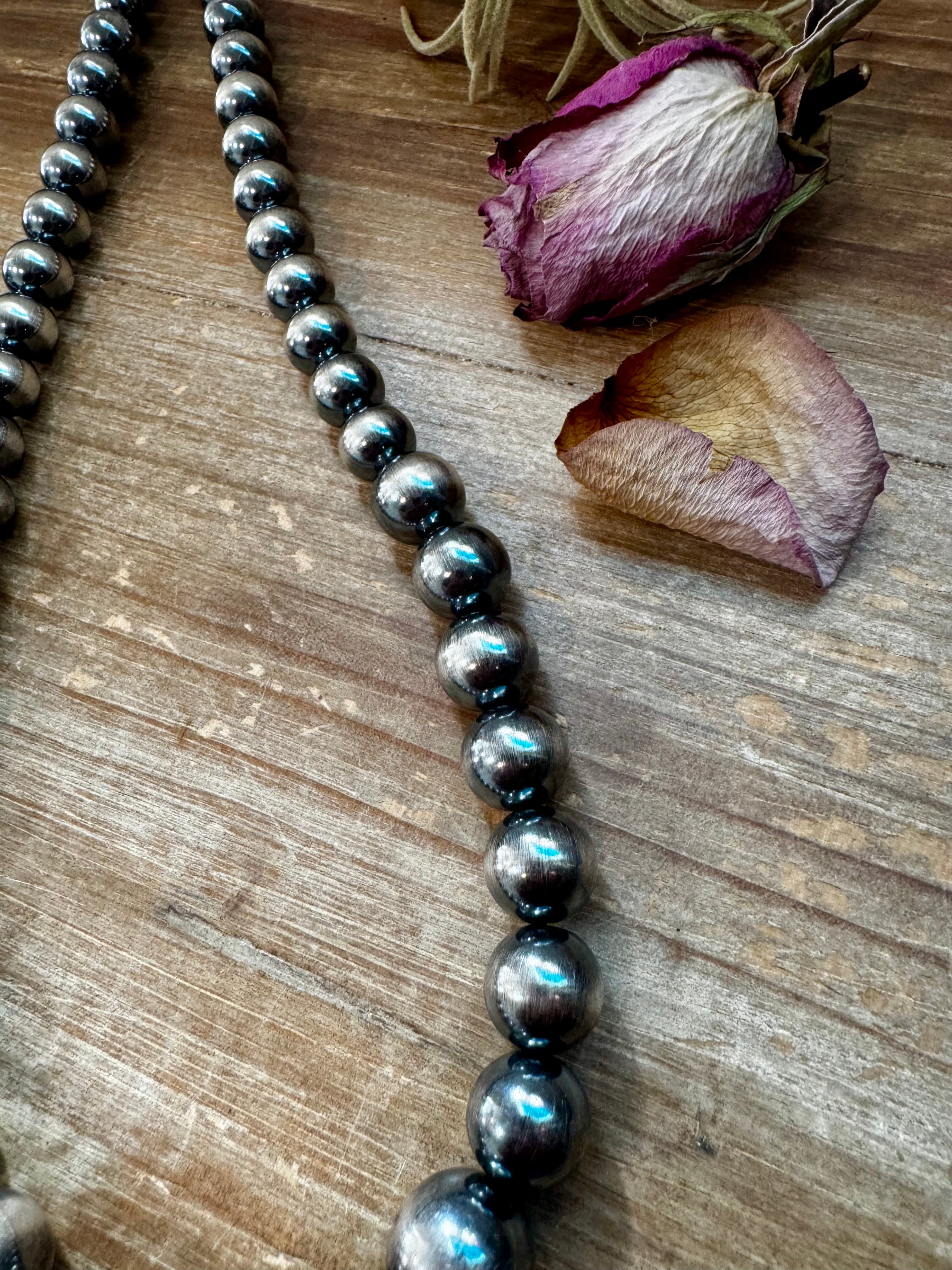 NFR Collection Sterling Silver Pearl Necklace – Graduated 6mm to 16mm 51” Long | The Bijoux FAB