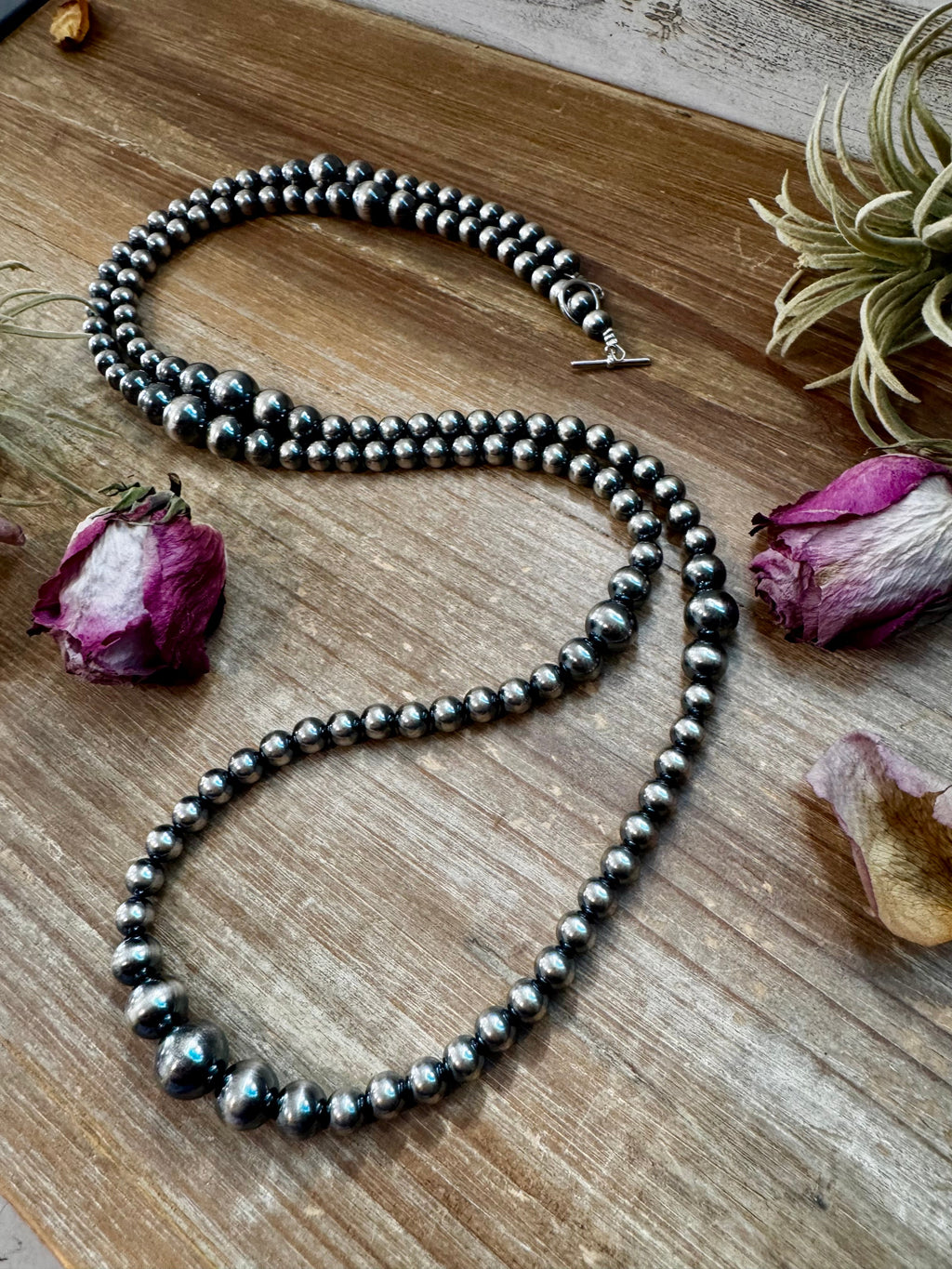 NFR Collection Sterling Silver Pearl Necklace – Graduated 8mm to 14mm 46.5” Long | The Bijoux FAB