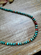 33” Graduated Turquoise & Spiny Oyster Necklace