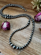NFR Collection Sterling Silver Pearl Necklace – Graduated 8mm to 14mm 46.5” Long | The Bijoux FAB