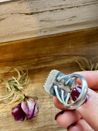 Purple Dahlia Sterling Silver Ring – Size 8 | Native Artist M. Spencer