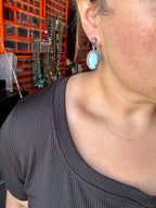 Golden Hill Turquoise Dangle Earrings – Sterling Silver Post | Rare Western Jewelry