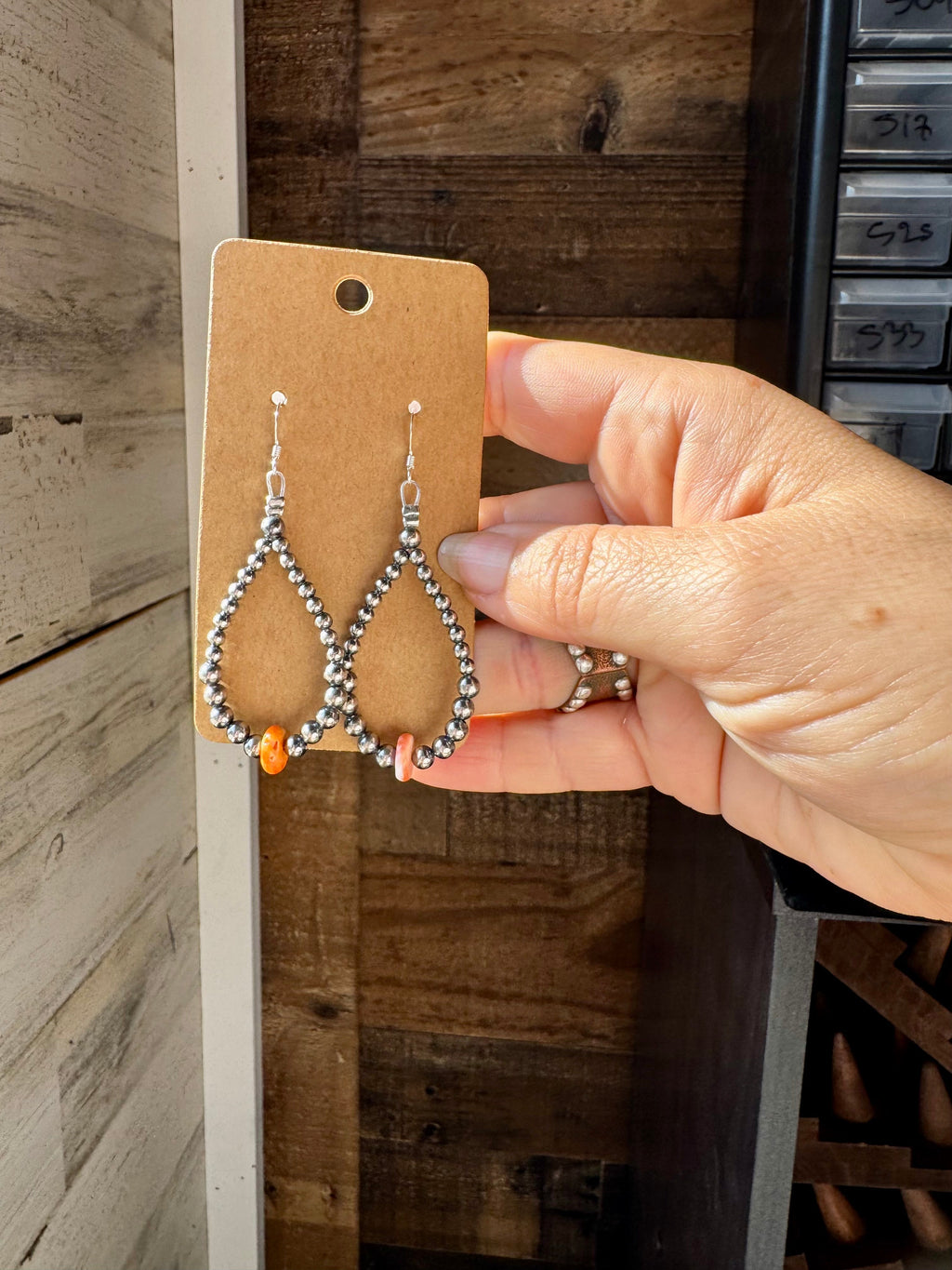 Coral Spiny Oyster Teardrop Earrings – Sterling Silver Western Dangle Earrings | The Bijoux FAB
