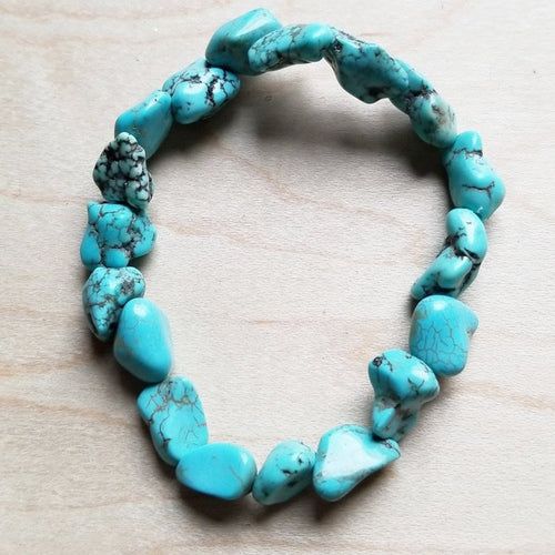 Chunky turquoise stretch bracelet with large 12-16mm natural beads, Western boho statement jewelry piece