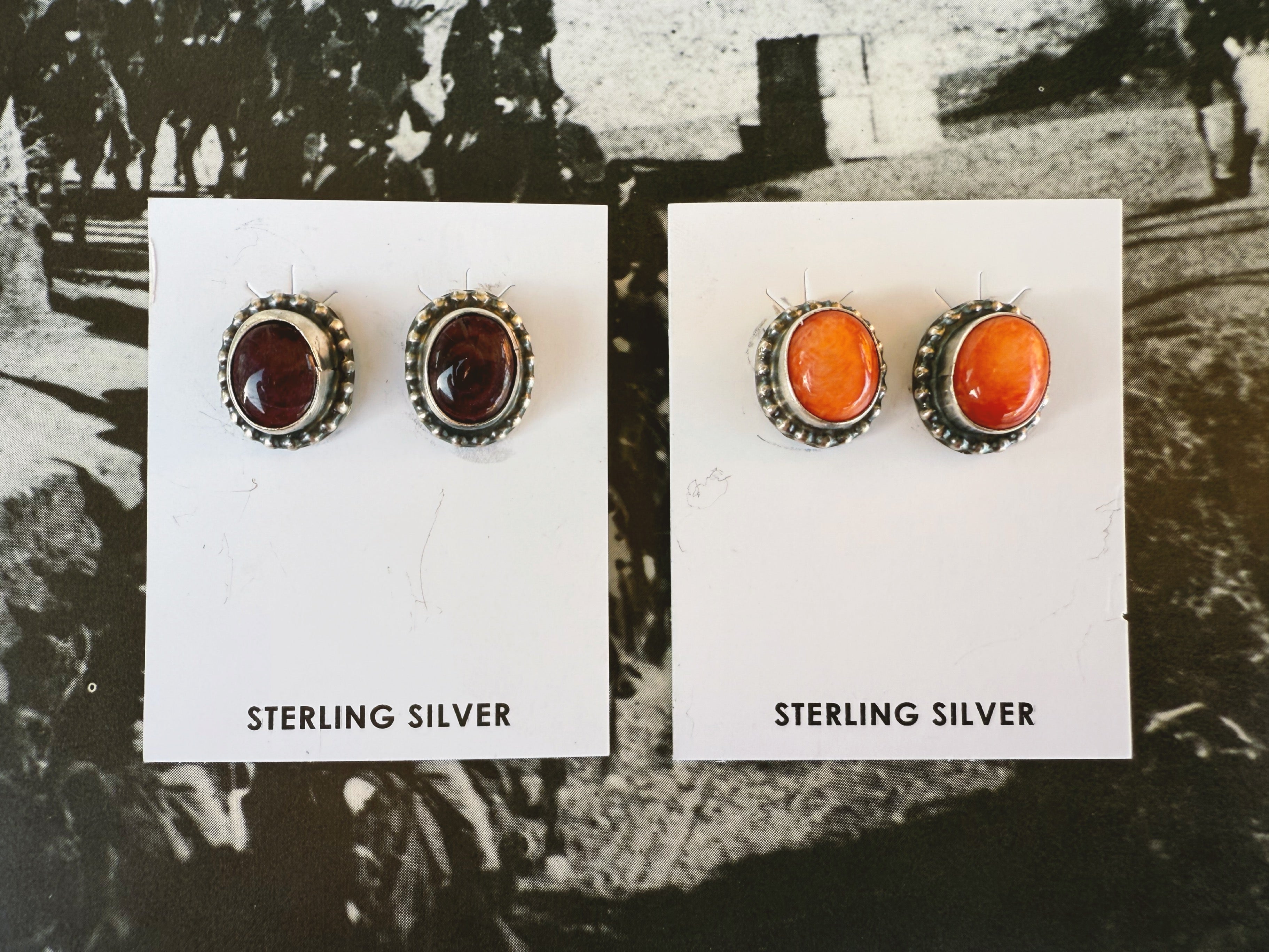 Purple Spiny Oyster Desert Stud Earrings