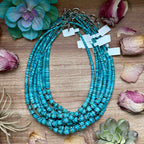 Turquoise Heishi Necklace with Silver Saucers – 19” | The Bijoux FAB