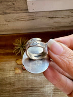 Green Turquoise Statement Ring – Adjustable Sterling Silver Western Jewelry