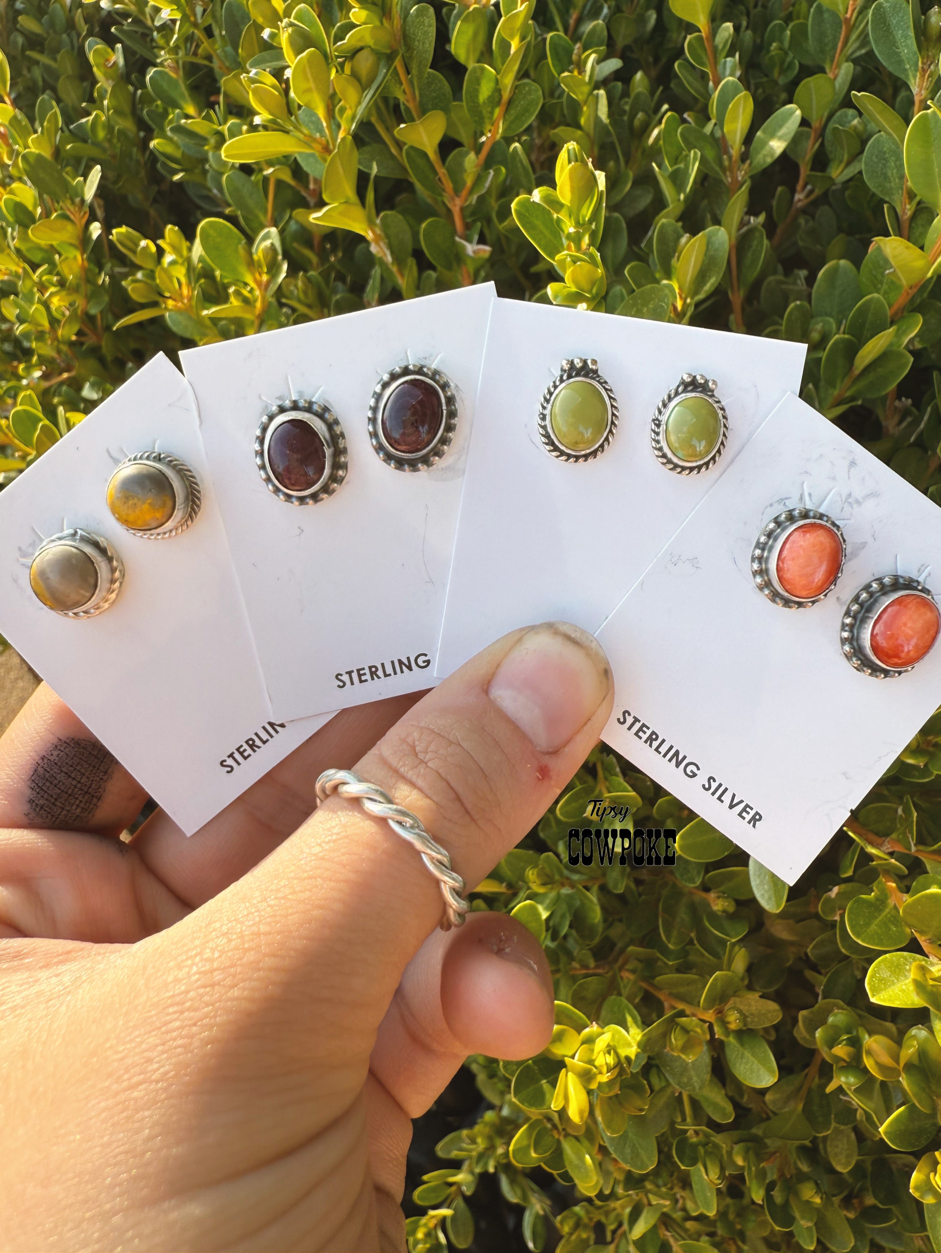 Purple Spiny Oyster Desert Stud Earrings