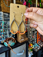 Orange Spiny Oyster & Sterling Pearl Earrings | The Bijoux FAB