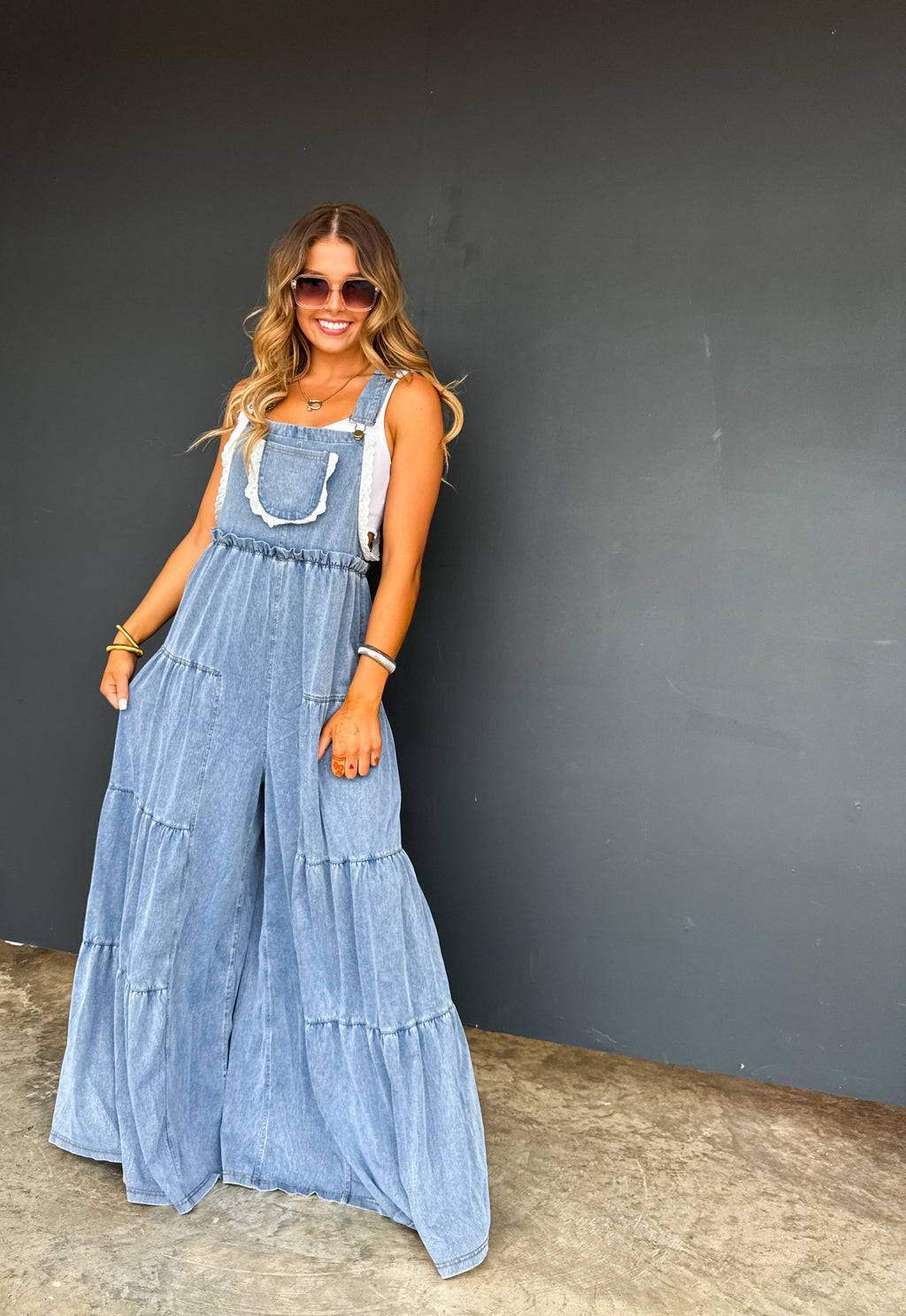 PREORDER - Boho & Lace Denim Overalls | Blakeley Designs