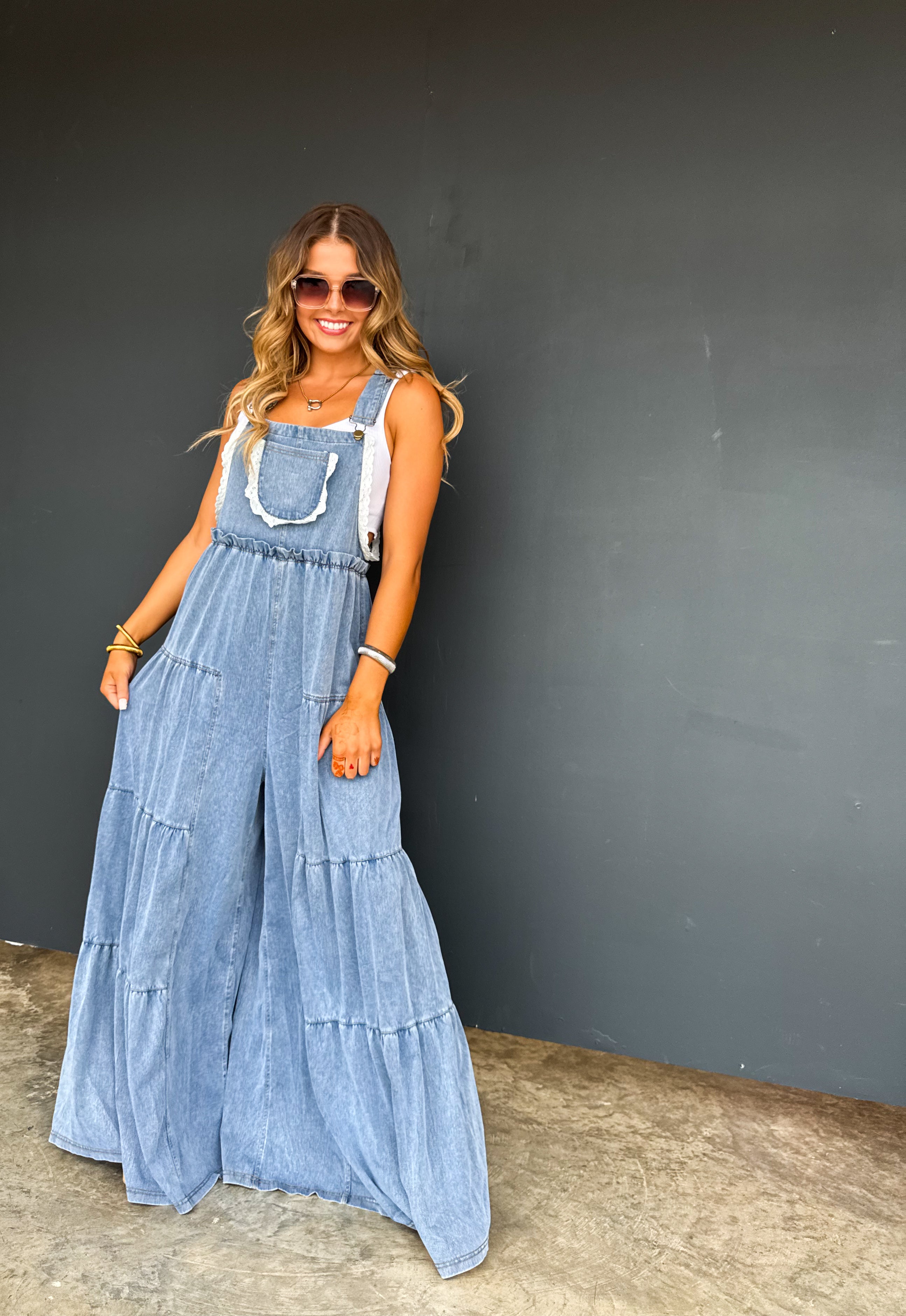 PREORDER - Boho & Lace Denim Overalls | Blakeley Designs