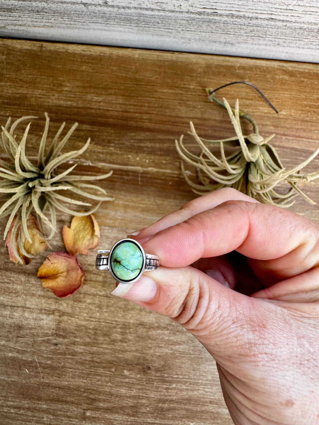 Sonoran Gold Turquoise Ring – Size 7 Sterling Silver Western Jewelry