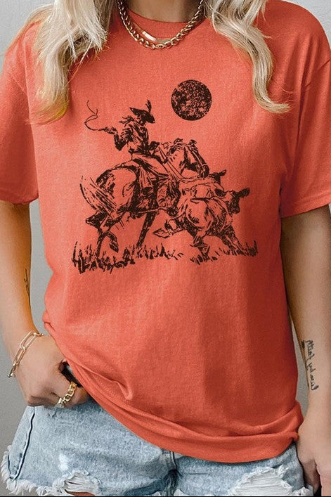 Ropin' Cowboy graphic tee shirt 
