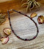 18-Inch Sterling Silver Pearl Necklace with Deep Purple Spiny Oyster – (5mm)