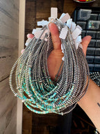 Blue Green Turquoise Heishi Choker – 3mm Turquoise Sterling Silver 14” Necklace | The Bijoux FAB