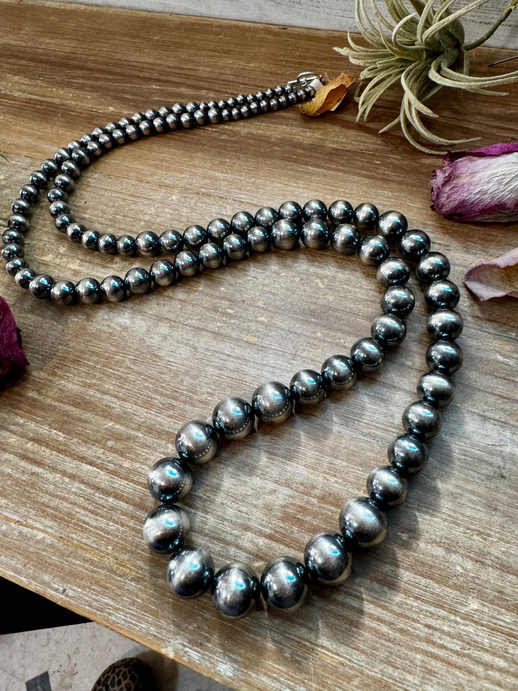 NFR Collection Sterling Silver Pearl Necklace – Graduated 6mm to 16mm 45” Long | The Bijoux FAB