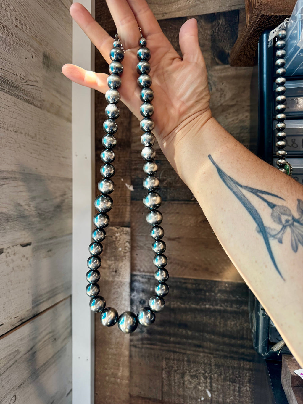 Sterling Silver Pearl Statement Necklace – 24” | The Bijoux FAB