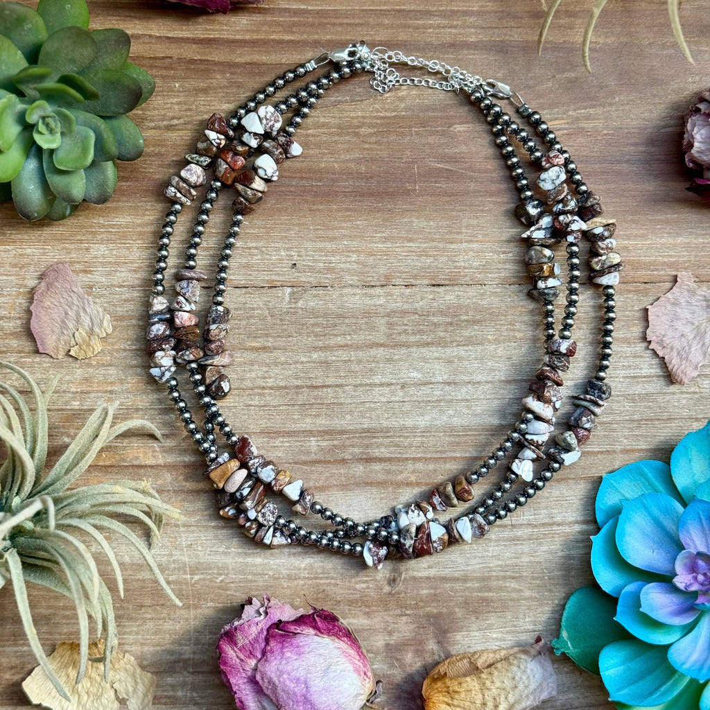 Wild Horse Necklace – Sterling Silver Pearl Necklace 16” Adjustable | The Bijoux FAB