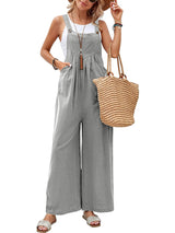 Full Size Square Neck Wide Strap Overalls