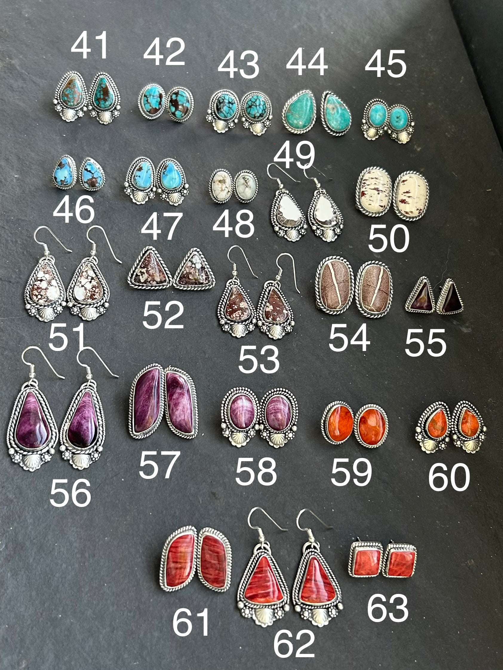 47 - Sterling Silver Golden Hill Turquoise Stud Earrings by Jason Ogg