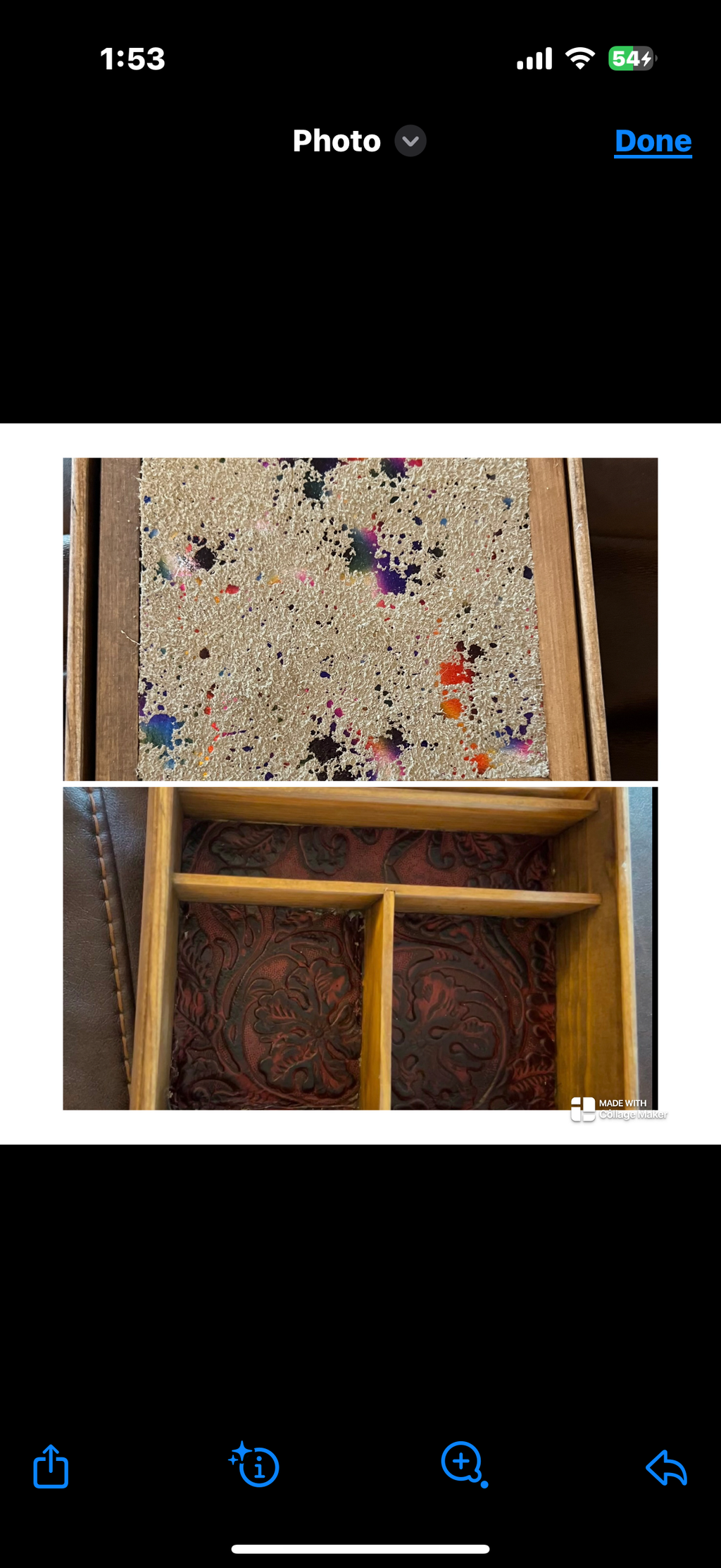 Punchy Red Mare Cowhide n leather 7.5”wooden jewelry box *Rainbow cowhide