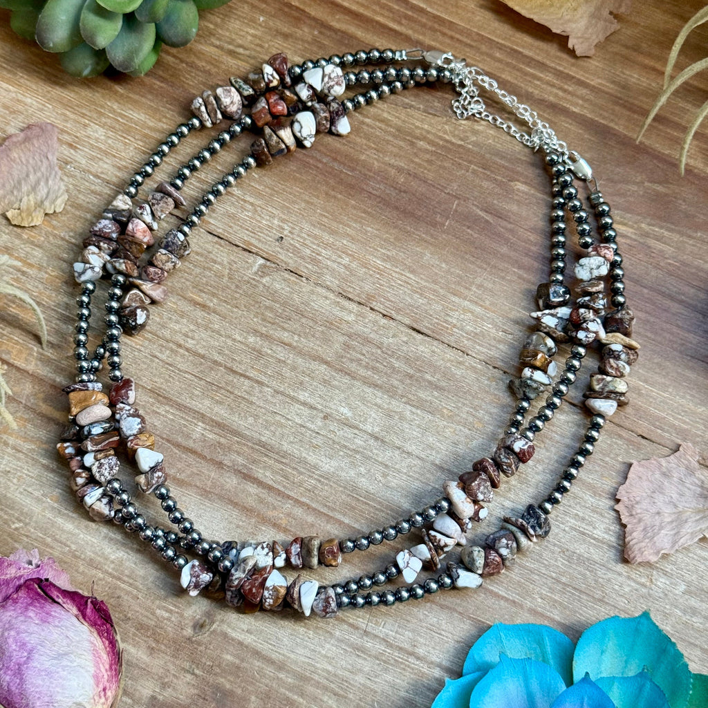Wild Horse Necklace – Sterling Silver Pearl Necklace 16” Adjustable | The Bijoux FAB
