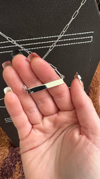 BALL BAR NECKLACE W PAPERCLIP CHAIN