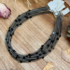 Black Onyx Star Necklace – Sterling Silver Pearls - 15" | The Bijoux FAB