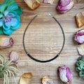 Black onyx heishi choker necklace with sterling silver pearls western handmade jewelry by The Bijoux FAB.