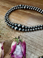 NFR Collection Sterling Silver Pearl Necklace – Graduated 8mm to 14mm 46.5” Long | The Bijoux FAB