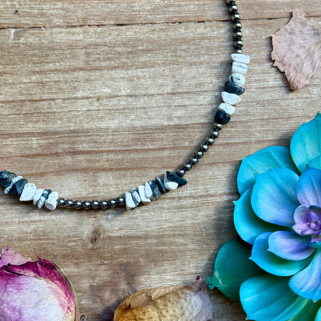 White Buffalo Necklace – Sterling Silver Pearl Necklace 16” Adjustable | The Bijoux FAB