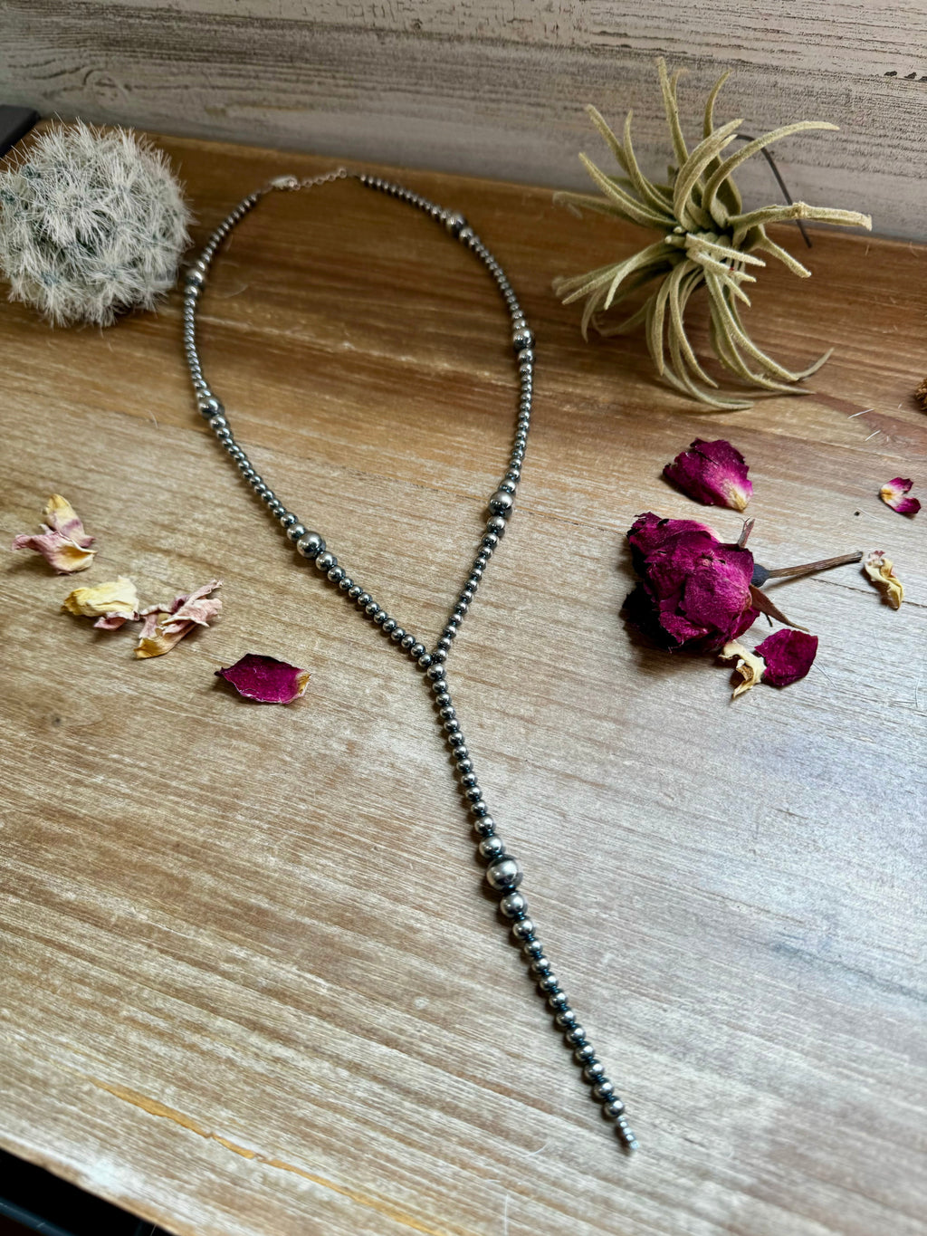 Sterling Silver Pearls Lariat Necklace – Adjustable Western Layering Piece | The Bijoux FAB