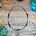 Sterling Silver Pearl & Black Onyx Necklace – 15" Plus Extender