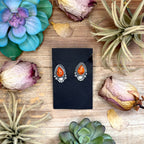 60 - Sterling Silver Apple Coral Stud Earrings by Shay Pfeiffer