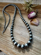 NFR Collection Sterling Silver Pearl Necklace – Graduated 6mm to 16mm 51” Long | The Bijoux FAB