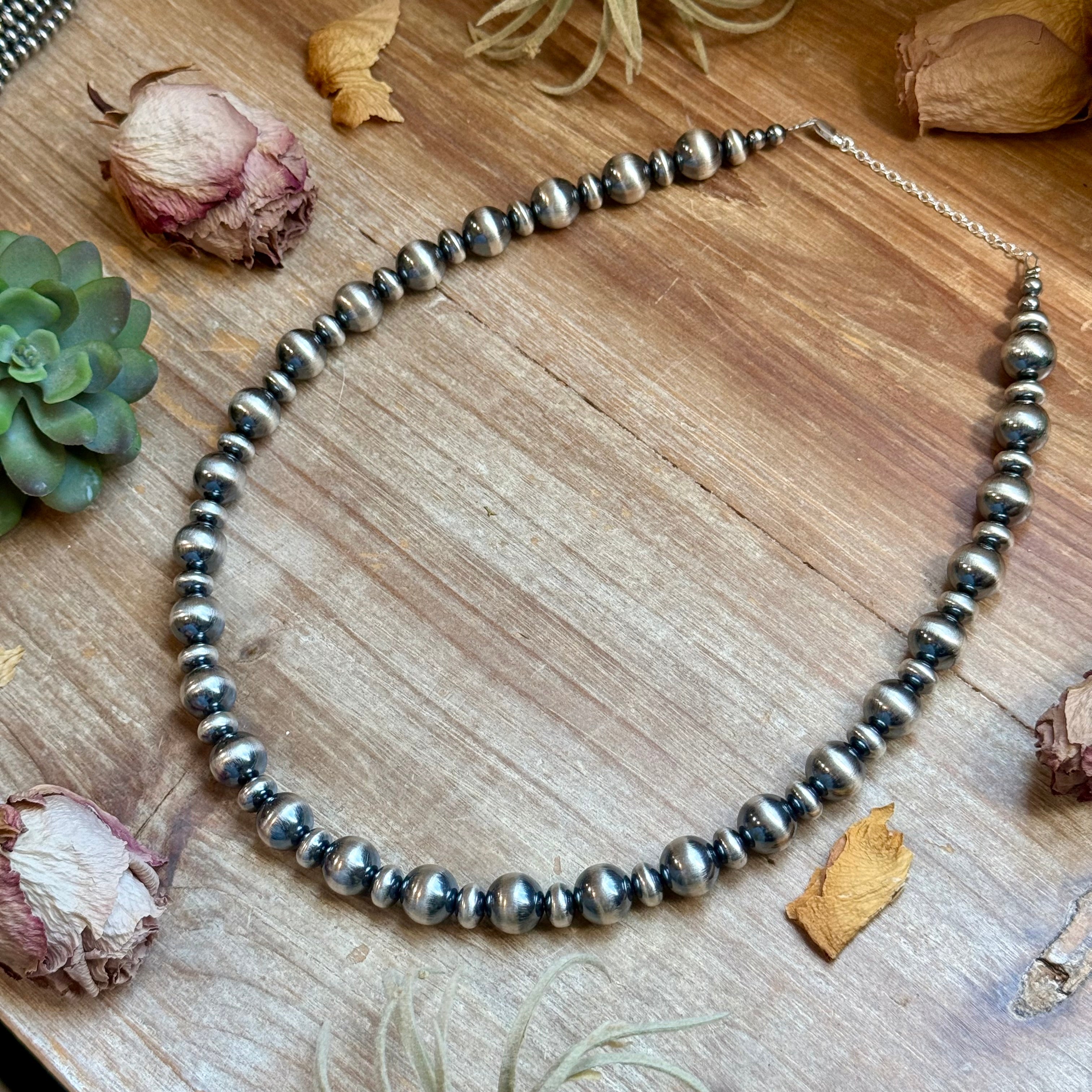 12mm Sterling Silver Pearl Statement Necklace