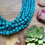 Turquoise Heishi Necklace with Silver Saucers – 19” | The Bijoux FAB