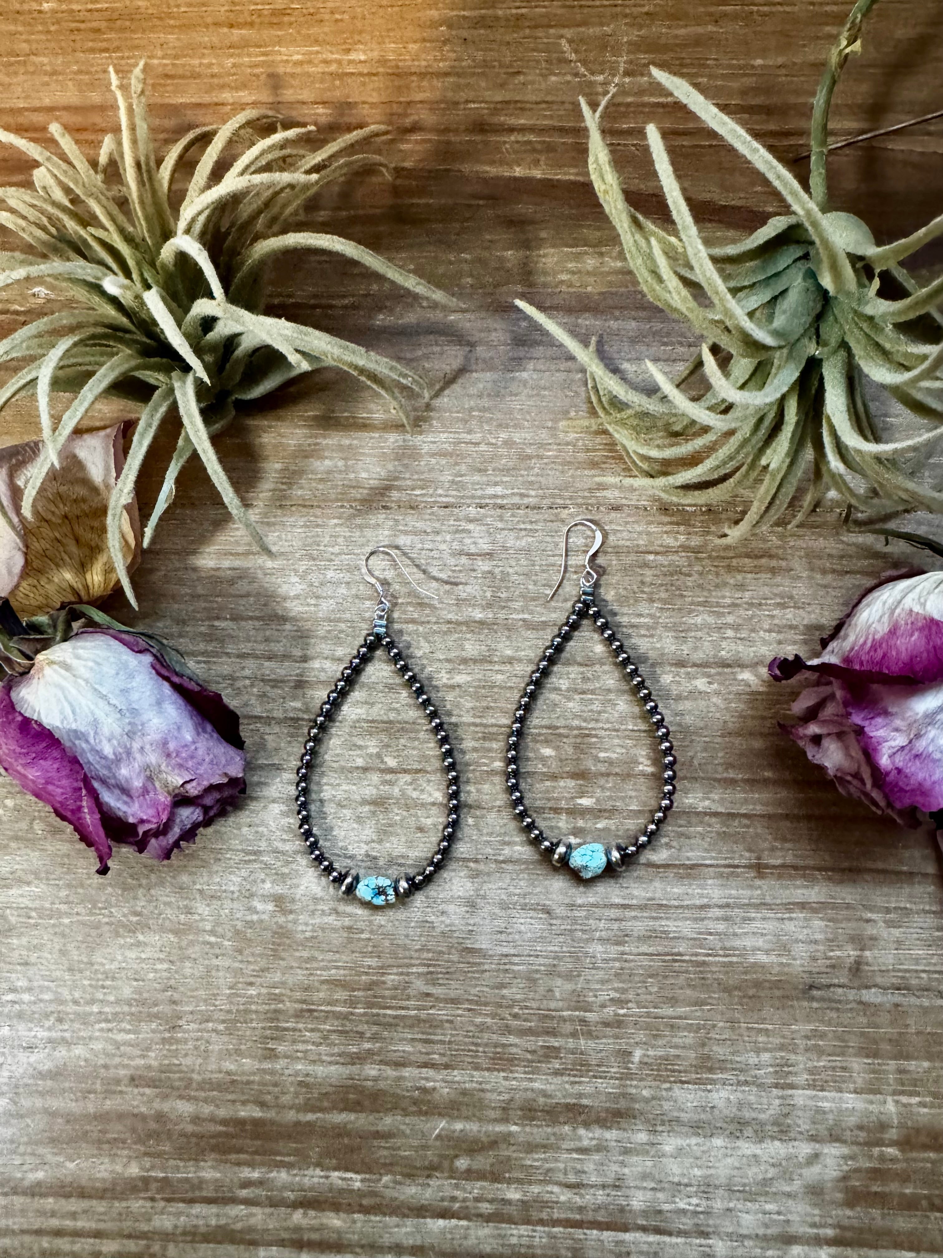 Golden Hill Turquoise Teardrop Earrings – Sterling Silver