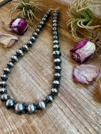 Sterling Silver Pearl Statement Necklace – 24” | The Bijoux FAB