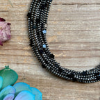 Black Onyx Star Necklace – Sterling Silver Pearls - 15" | The Bijoux FAB