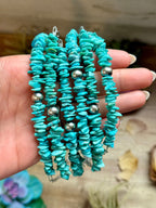 Turquoise Chip Paperclip Necklace – Sterling Silver Accent - 15" | The Bijoux FAB