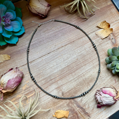 20 inch Graduated Sterling Silver Pearl Necklace