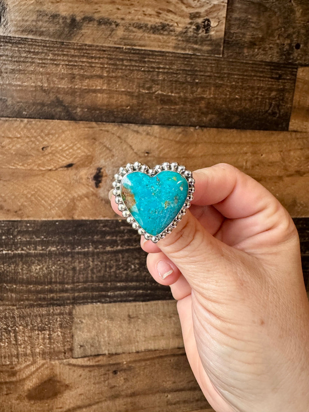 Hearth Ring -size 8 1/2 - Kingman turquoise & sterling silver