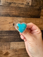 Hearth Ring -size 8 1/2 - Kingman turquoise & sterling silver