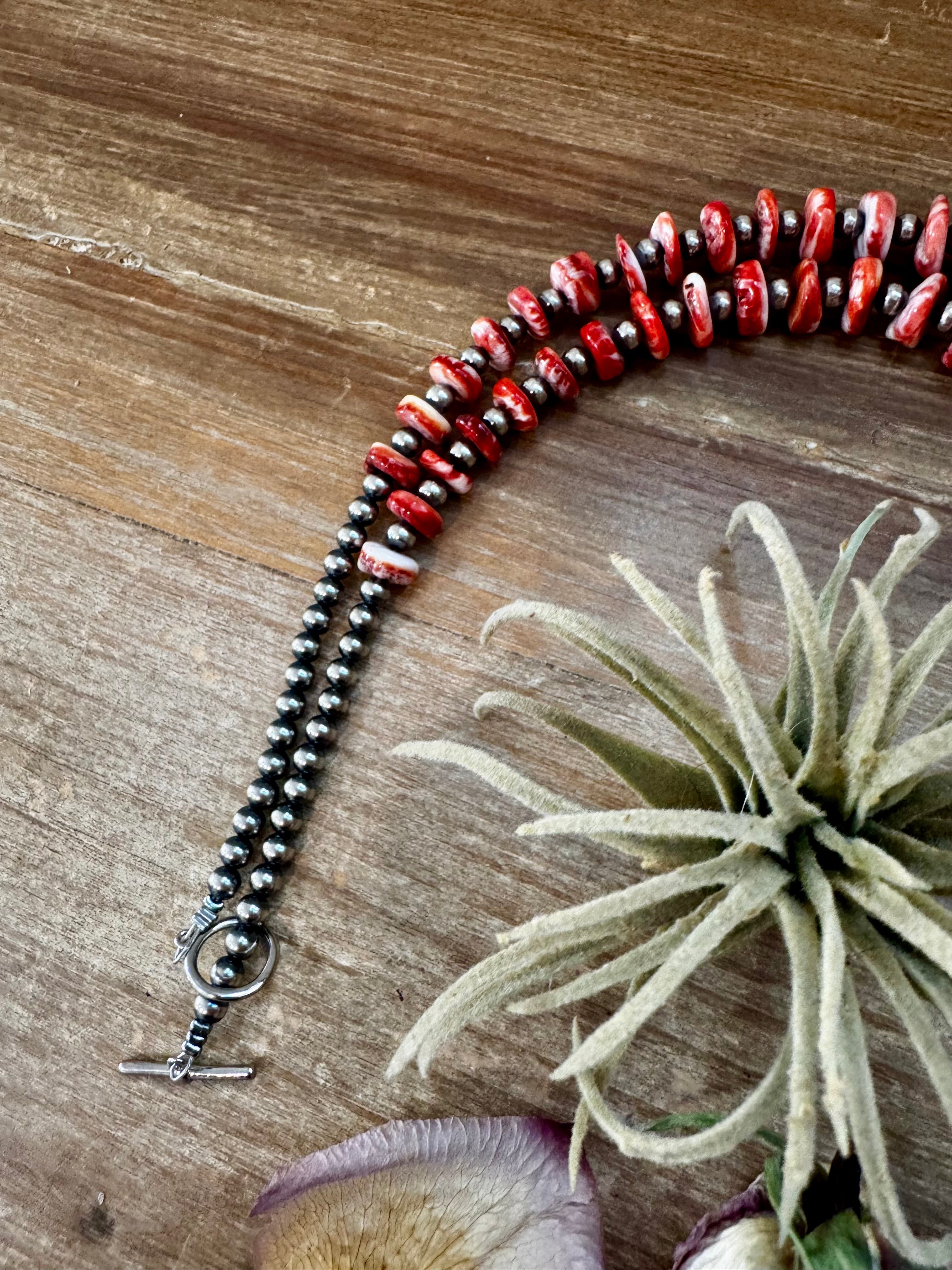 NFR Collection Spiny Oyster Necklace – 5mm Sterling Silver Pearls 37” Long Western Necklace | The Bijoux FAB