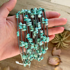 Lone Mountain Turquoise Nugget & Sterling Pearl Necklace – 16.5" | The Bijoux FAB