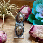 Brown Two-Stone Sterling Silver Adjustable Ring | The Bijoux FAB by MJ