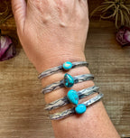 Turquoise Sterling Silver Cuff Bracelet – Native Made Western Cuff Choose Your Stone | USA Made