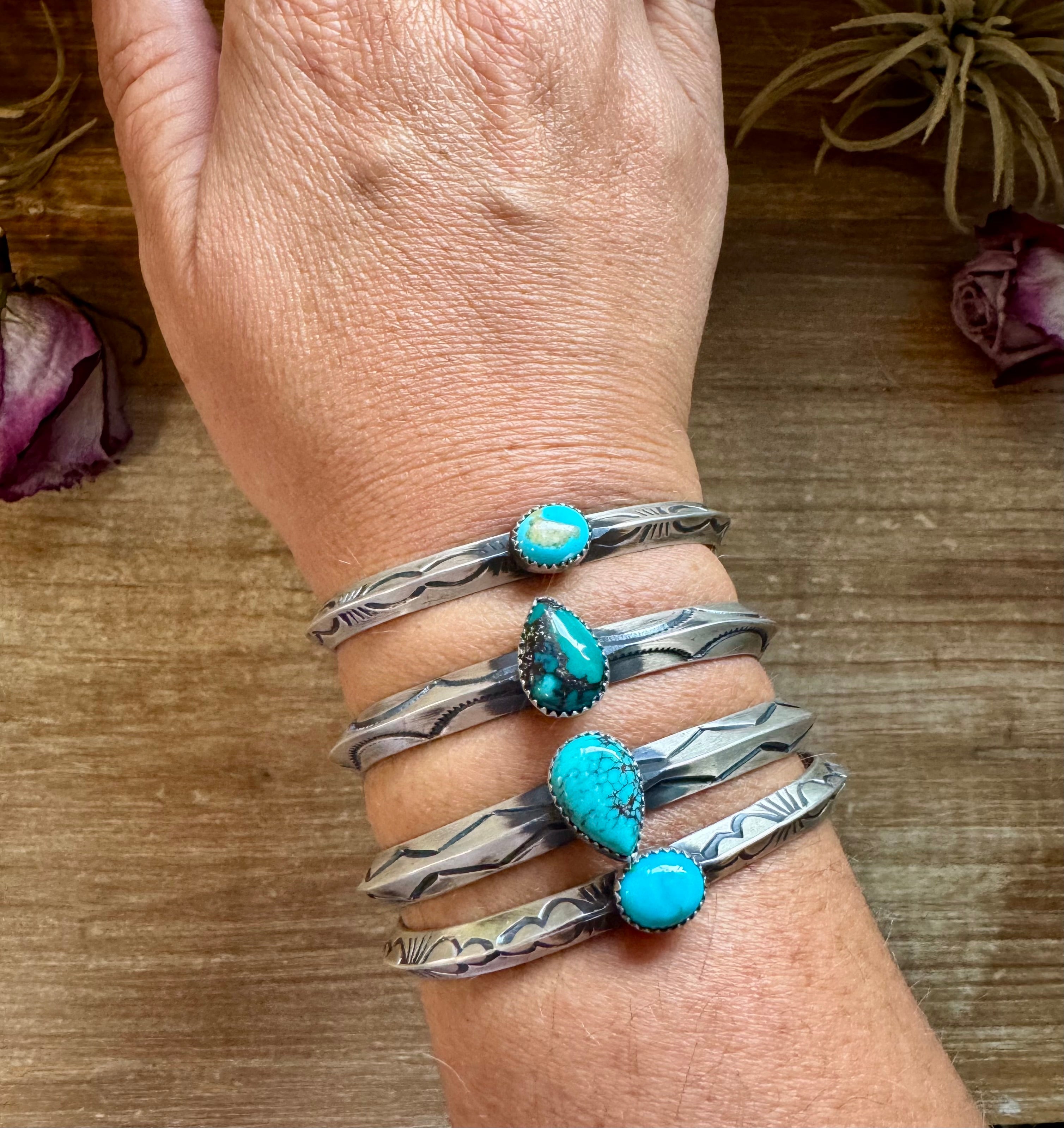 Turquoise Sterling Silver Cuff Bracelet – Native Made Western Cuff Choose Your Stone | USA Made