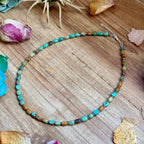 Turquoise Tube Necklace – Sterling Silver & Hematite (18") | The Bijoux FAB